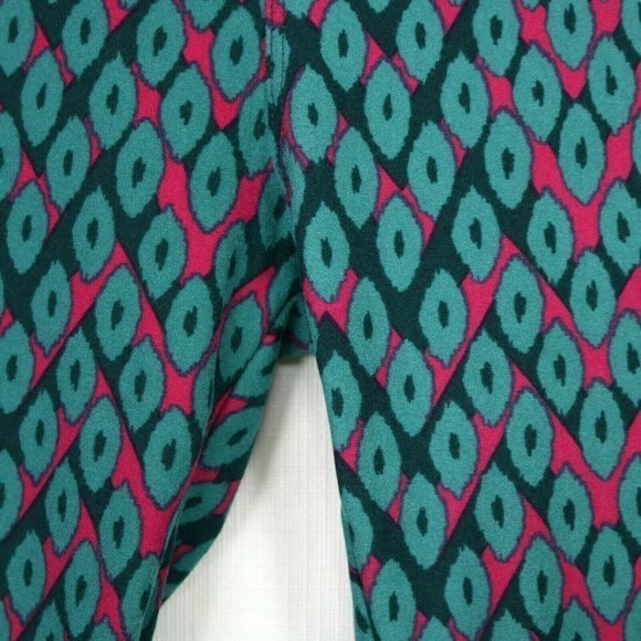 LuLaRoe Leggings Teal Green Pink‎ One Size OS - Picture 9 of 12